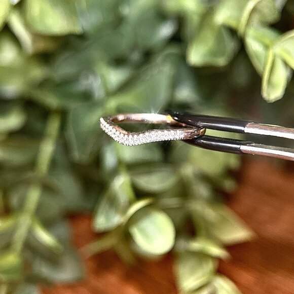 14K White Gold Diamond Curve Band Ring - Picture 6 of 9